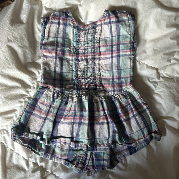 Tea collection top. Size 3t. Plaid. Linen/cotton - Picture 4 of 4